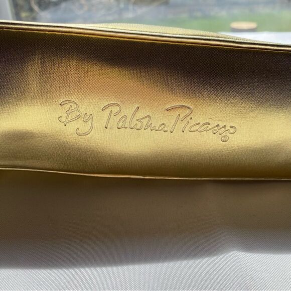 Vintage 80's Paloma Picasso Gold Leather Crossbody Purse One Size - Picture 6 of 13